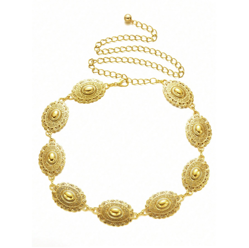 Belly chain / Heupketting goud met ovale versieringen