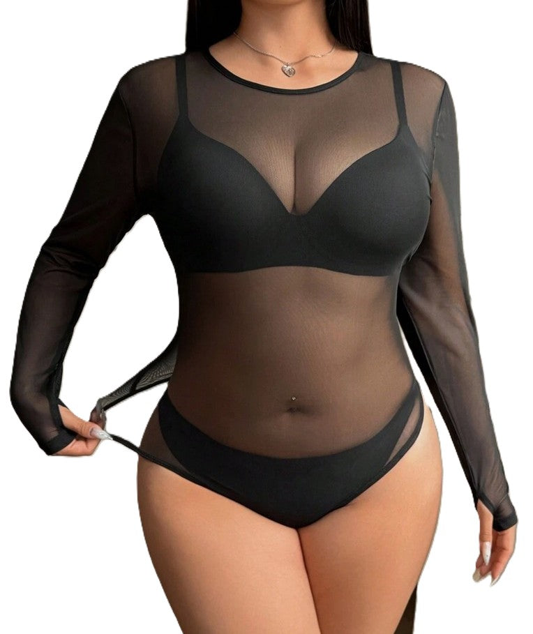 Body net fabric mesh for under a costume - black