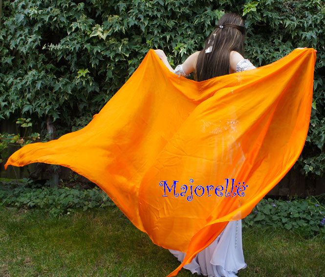 Silk veil in orange 100% silk