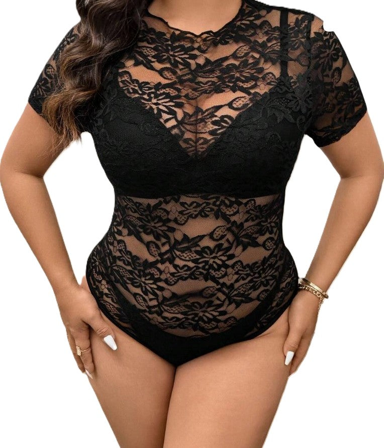 Belly dance body net fabric lace in black