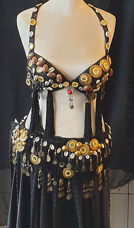 Heavy belly dance tribal belt and bra