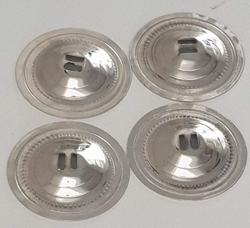 Silver colored cymbals