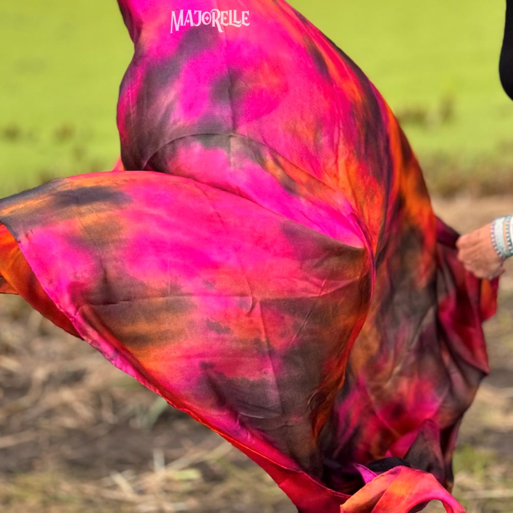 Silk veil tie dye spring