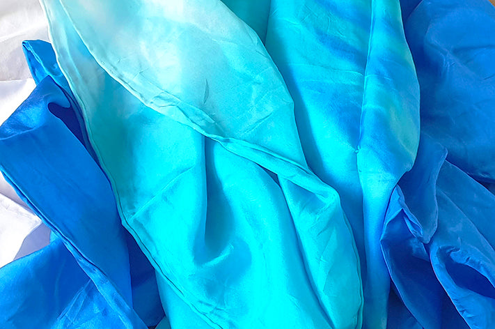 Silk veil in fuchsia color gradient 100% silk