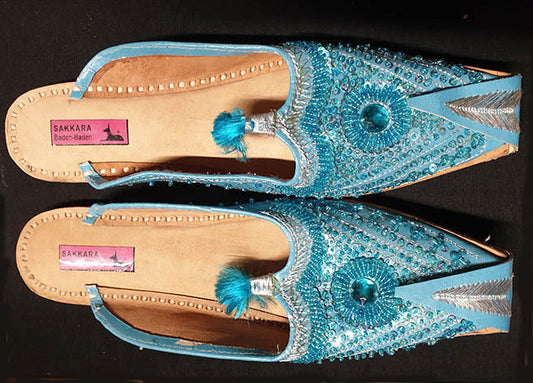 Arabic slippers in turquoise