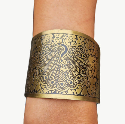 Armband met pauw in koper