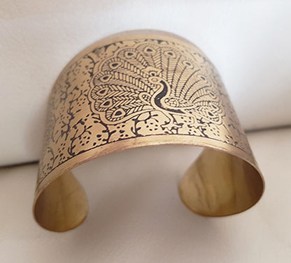 Armband met pauw in koper