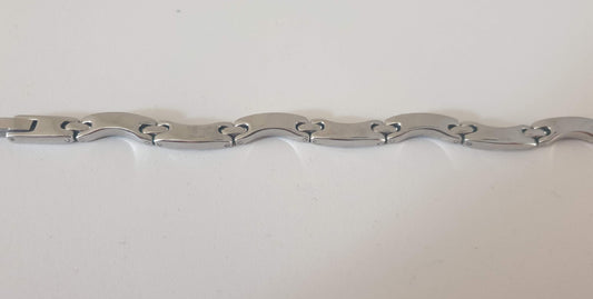 Magnetic bracelet, silver stainless steel