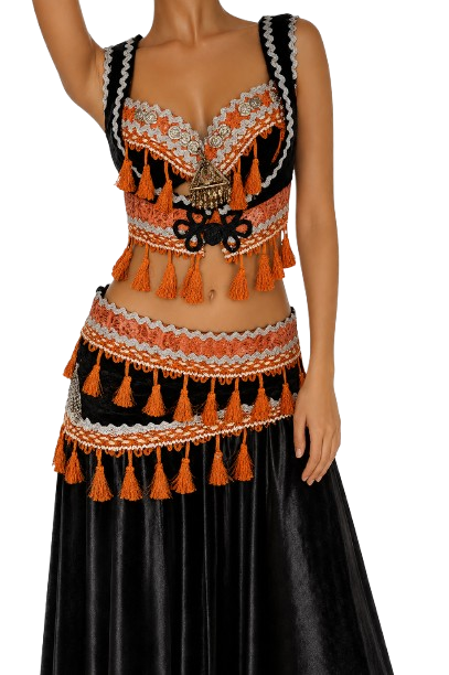 Buikdans Tribal belt BH en vestje