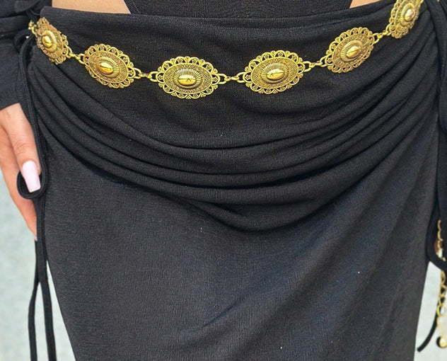 Belly chain / Hip chain adorned with oval decorations