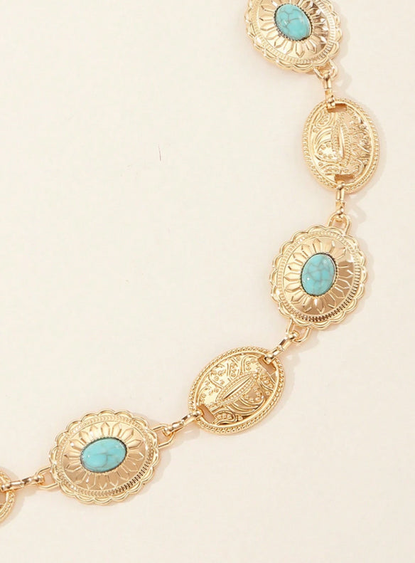 Belly chain / Hip chain adorned with oval decorations