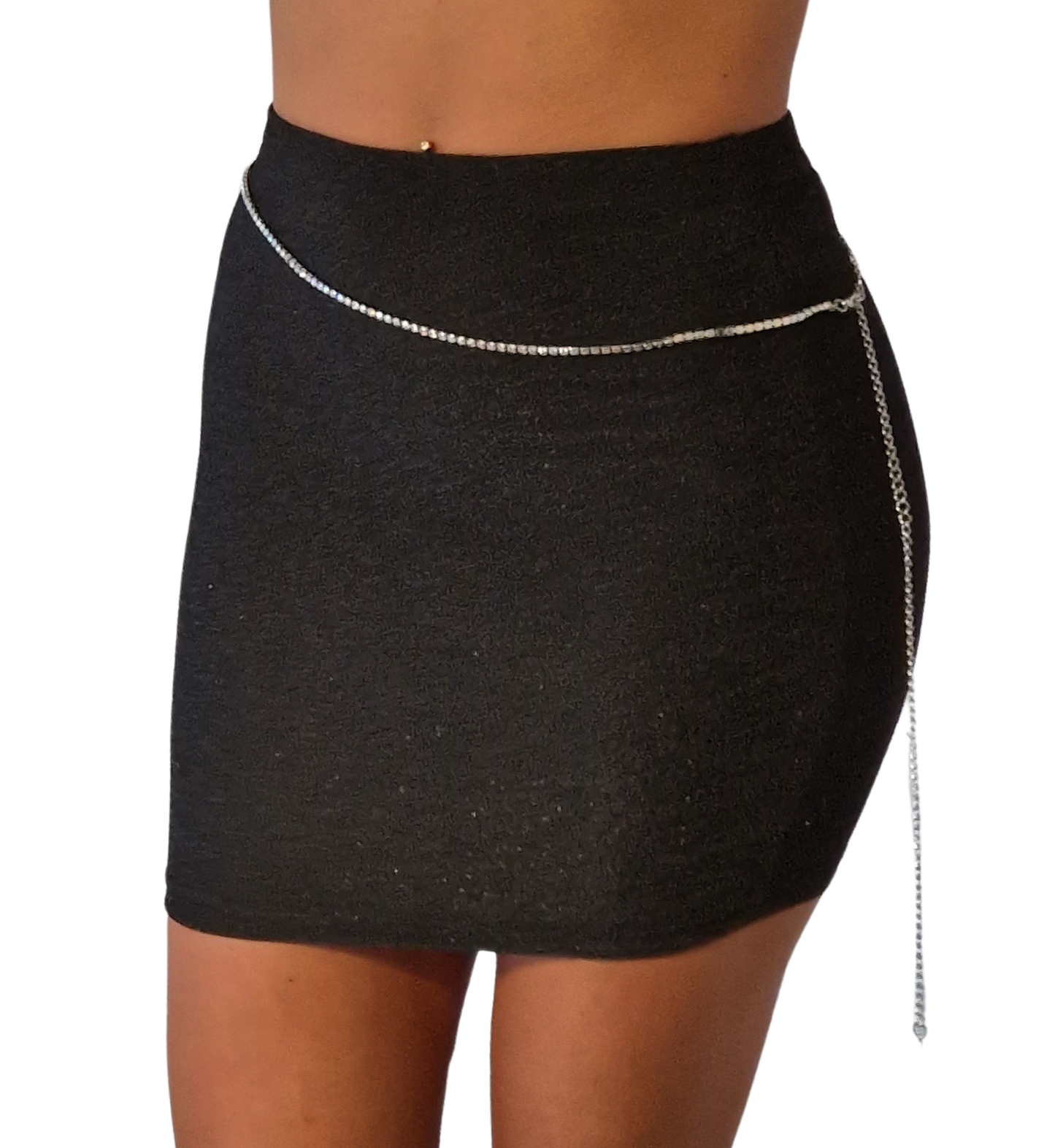 Belly chain / Hip chain silver rhinestones
