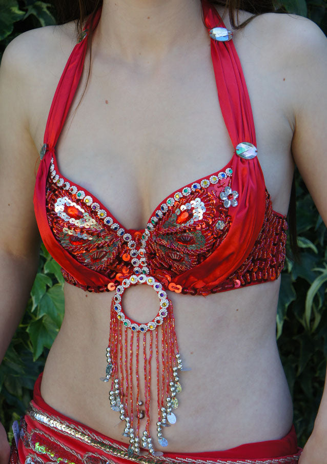 Bra with beautiful sequins in red