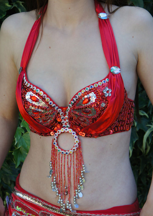 Bra with beautiful sequins in red