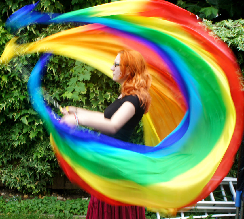 Belly dance Poi/Voi tie dye multi color