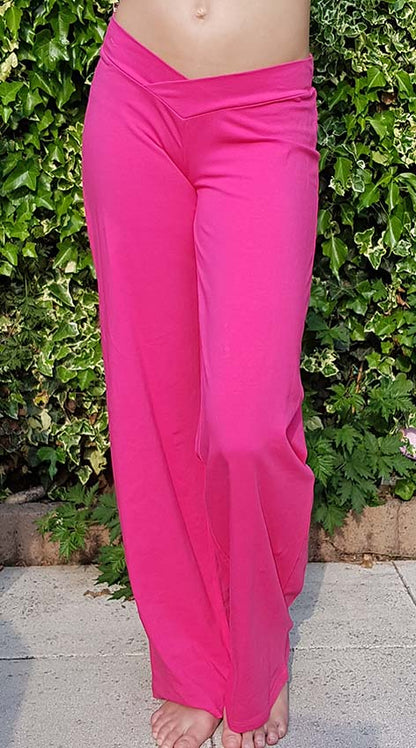 Comfortable belly dance pants in fuchsia