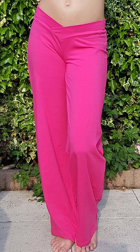 Comfortable belly dance pants in fuchsia