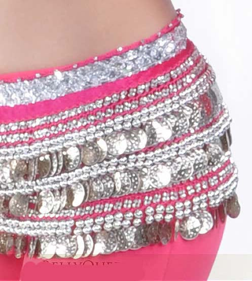 Hip scarf fuchsia with silver band