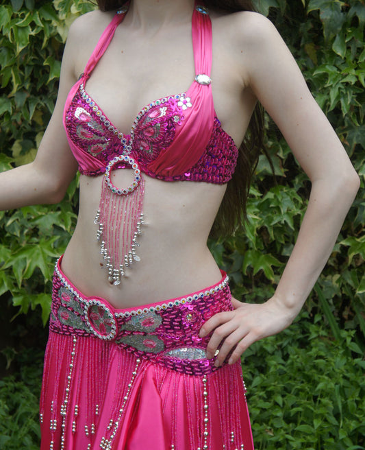 Belly dance costume 'Souad' in fuchsia