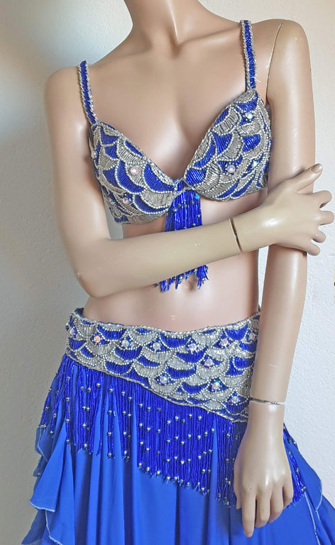 Belly dance costume cornflower blue