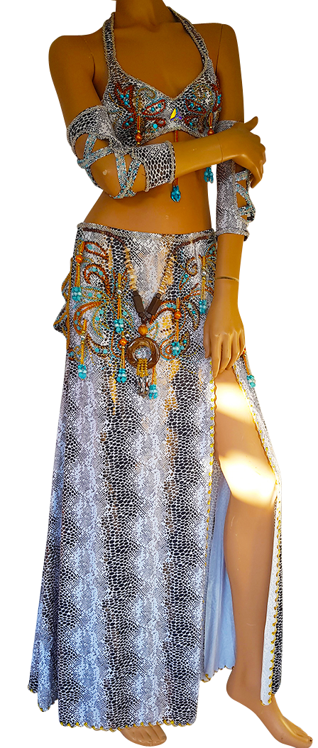 Beautiful costume with subtle reptile print from Sakkara