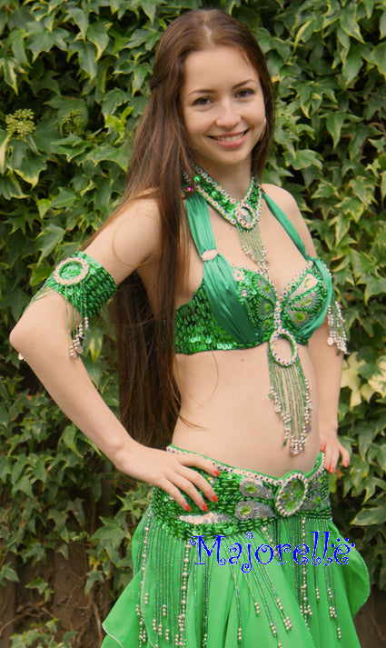 Buikdans belt 'Raja' in groen