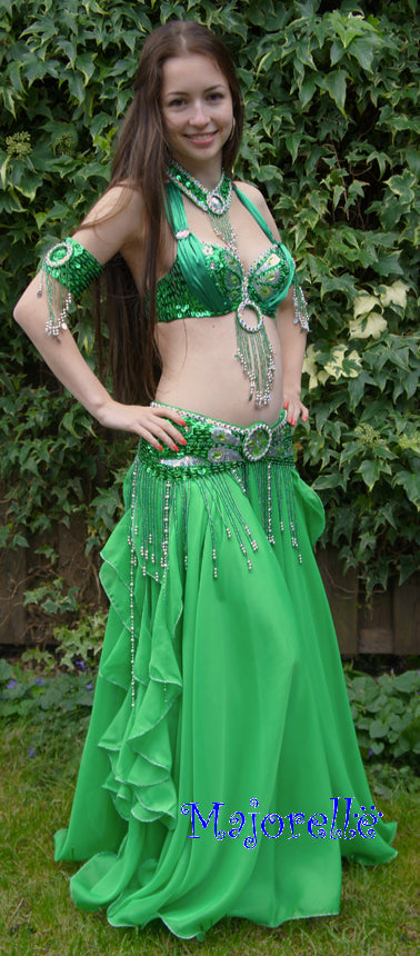 Buikdans kostuum 'Raja' in groen