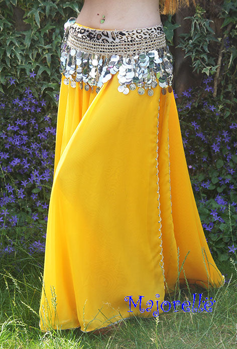 Belly dance skirt gold yellow