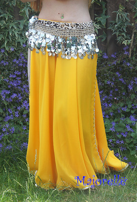 Belly dance skirt gold yellow
