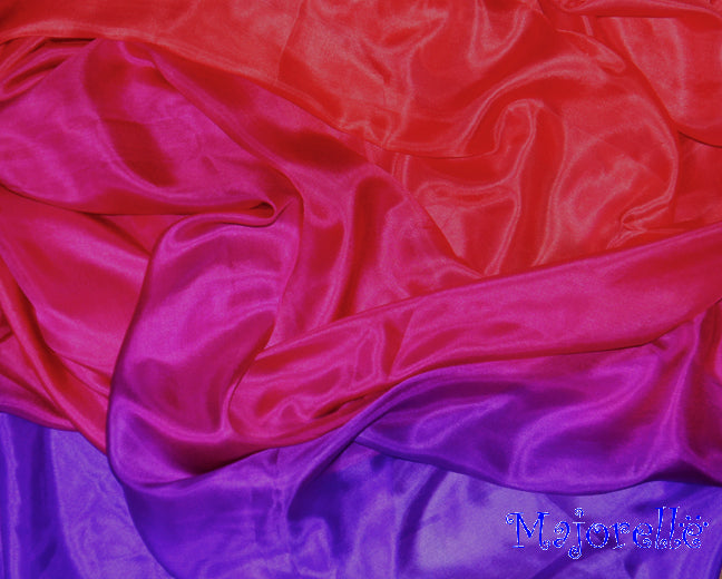 Silk veil in fuchsia color gradient 100% silk
