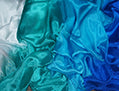 Silk veil in white peacock-green turquoise blue 100% silk