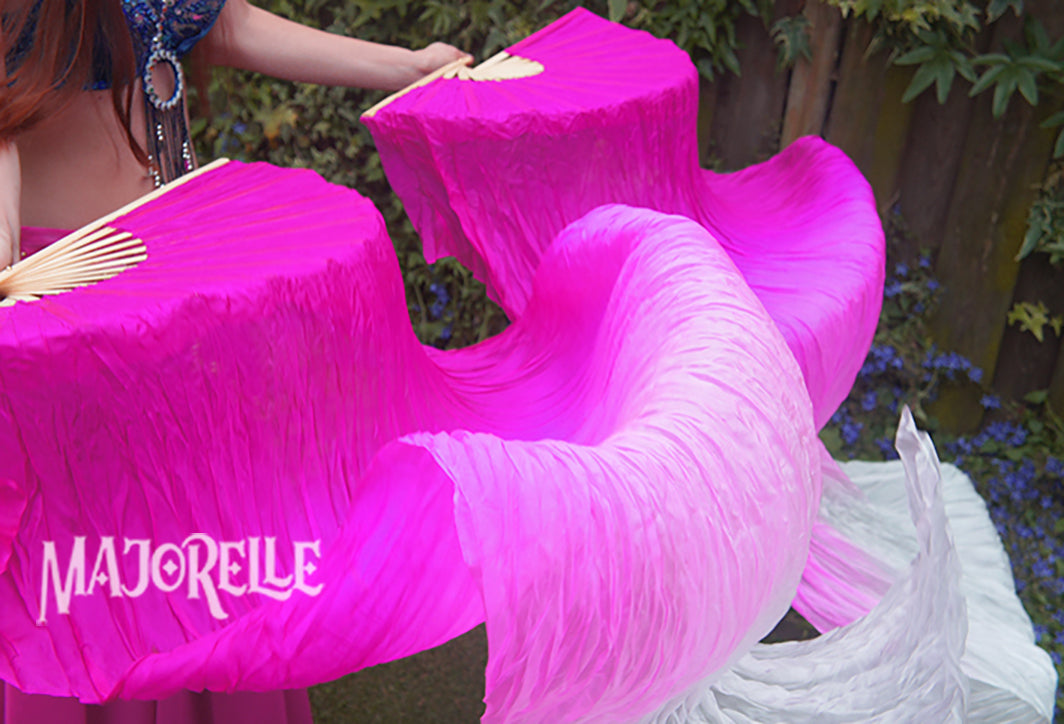 Silk fanveils in fuchsia