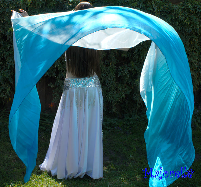 Silk veil in fuchsia color gradient 100% silk