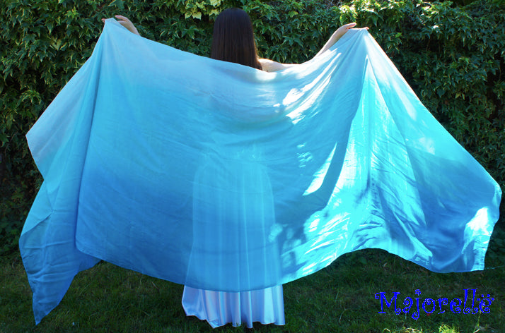 Silk veil in fuchsia color gradient 100% silk