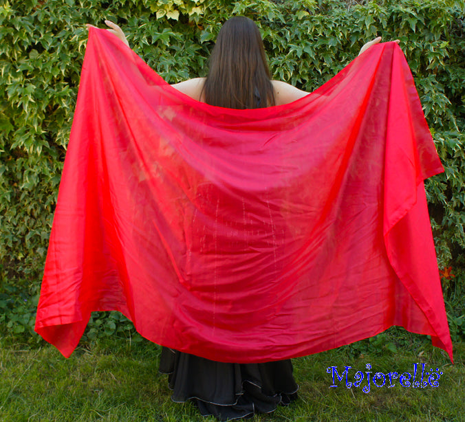 Silk veil in red 100% silk