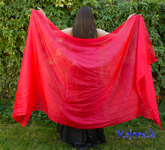 Silk veil in red 100% silk