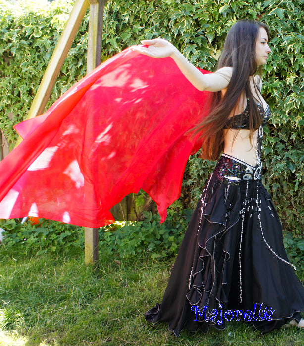 Silk veil in red 100% silk