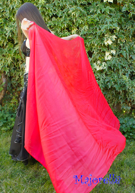 Silk veil in red 100% silk