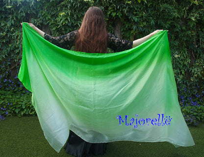 Silk veil in fuchsia color gradient 100% silk