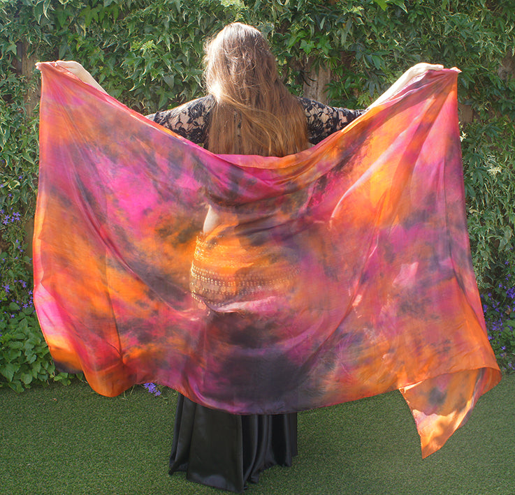 Silk veil tie dye spring