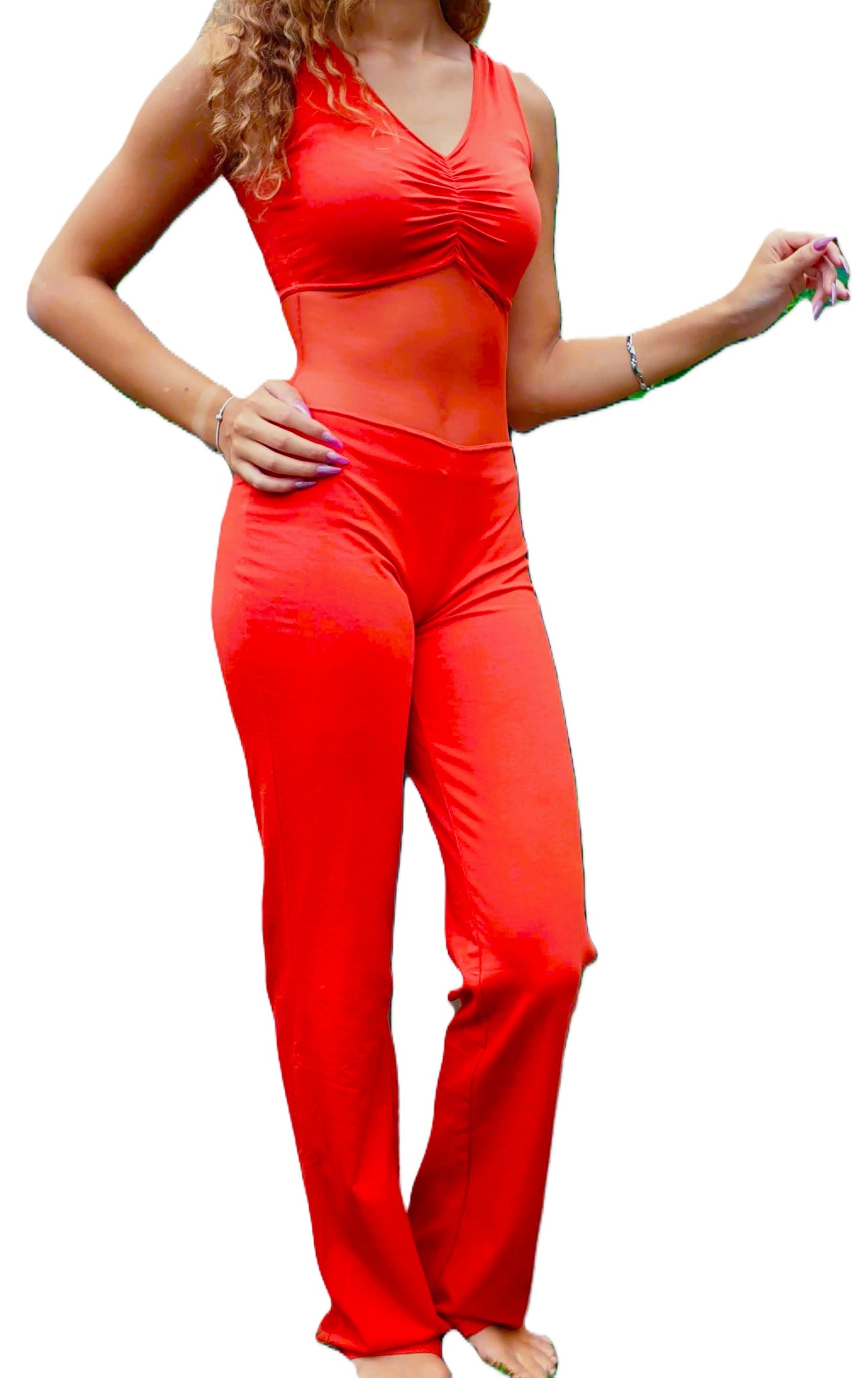 Sale! Catsuit red, sleeveless, size 2XL/3XL nice quality!