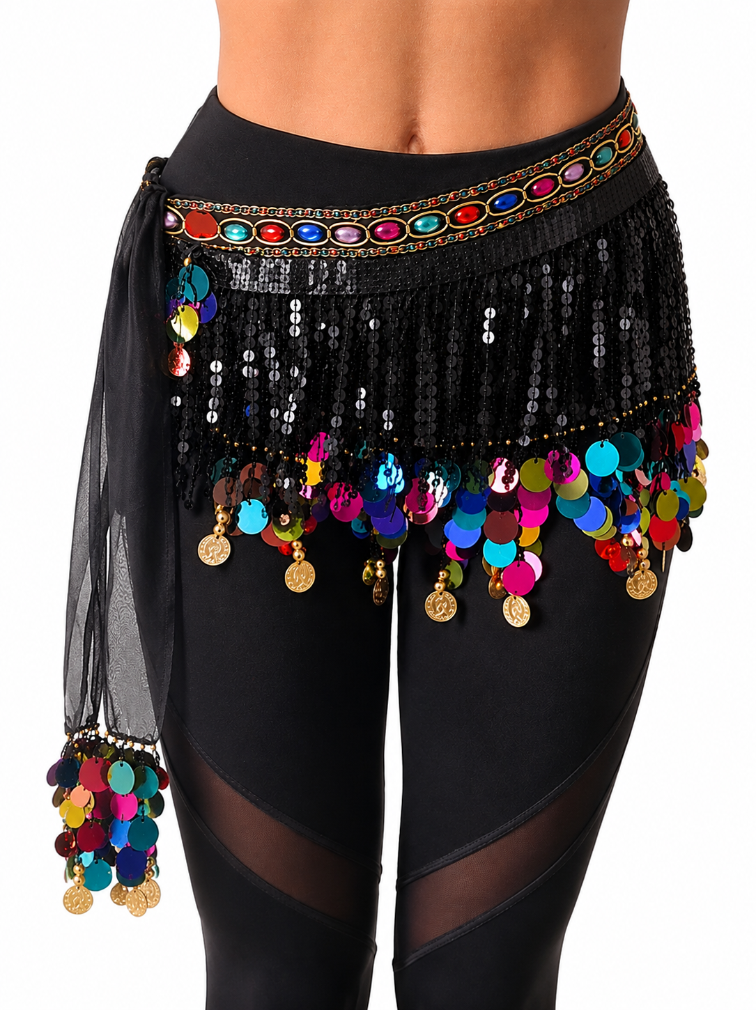 Belly dance hipscarf multi colour