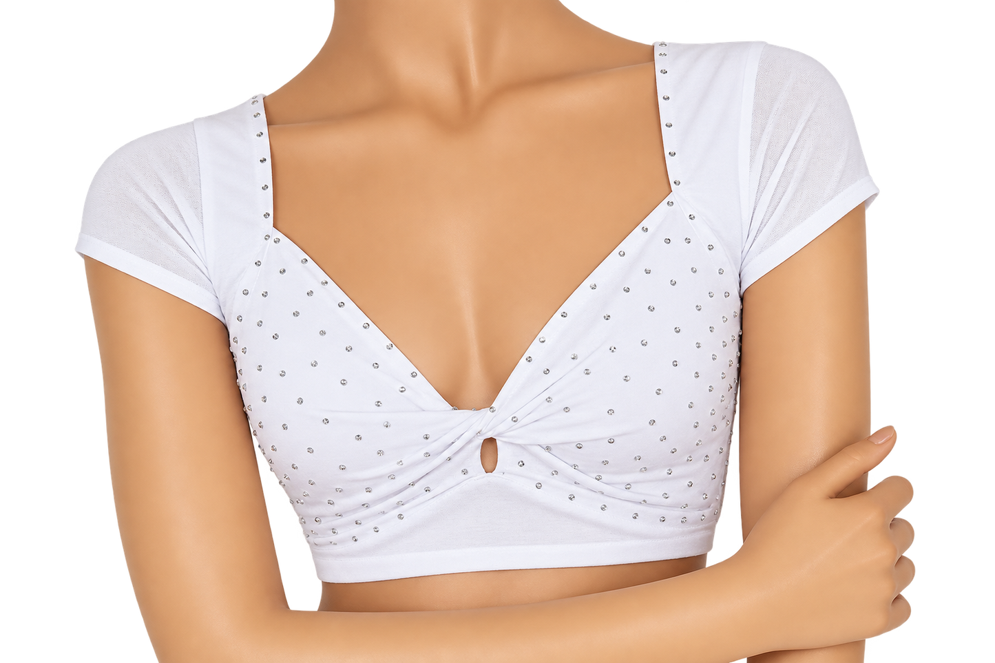Korte buikdanstop / Crop top in wit