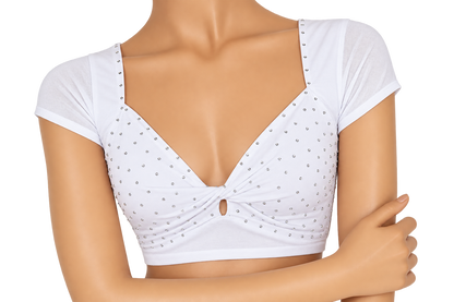 Korte buikdanstop / Crop top in wit