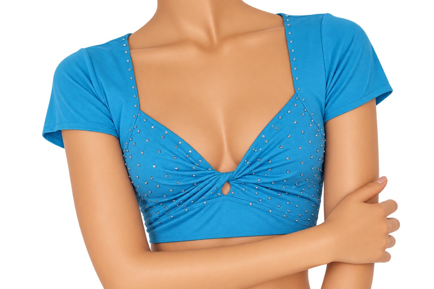 Korte buikdanstop / Crop top in turquoise