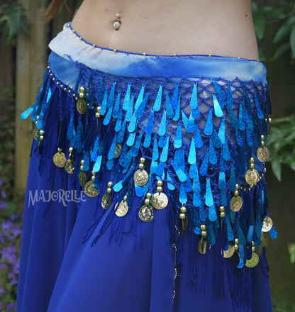 Hip scarf with teardrop sequins