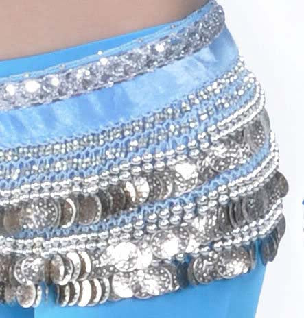 Hip scarf turquoise with silver band