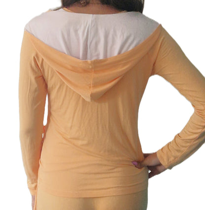 Yoga hoodie vest met capuchon peach, Van 92% bamboe