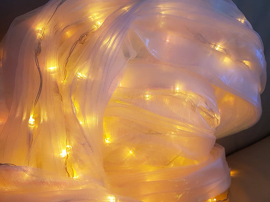 Isis Wings organza with gold led lights