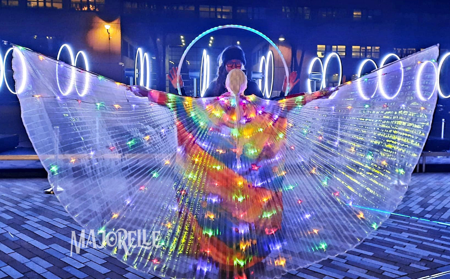 Isis Wings organza with LED lights in different colours